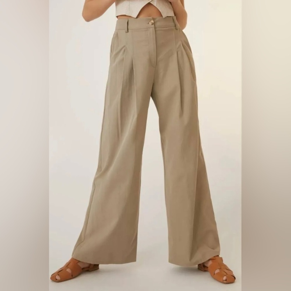 Anthropologie Amadi Pleated Wide-Leg Pants, Size XS